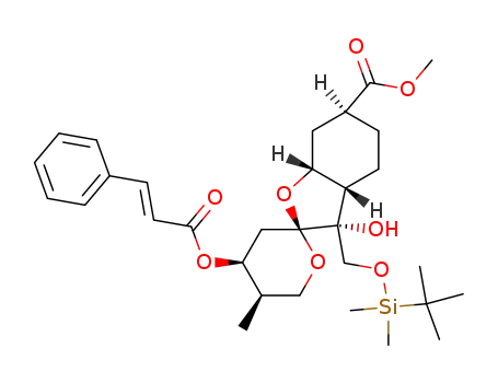 methyl (2S,3R,3aS,4'S,5'R,6S,7aR)-3-<(tert-butyldimethylsiloxy)methyl>-4'-<(E)-cinnamoyloxy>decahydro-3-hydroxy-5'-methylspiro<benzofuran-2(3H),2'-<2H>pyran>-6-carboxylate
