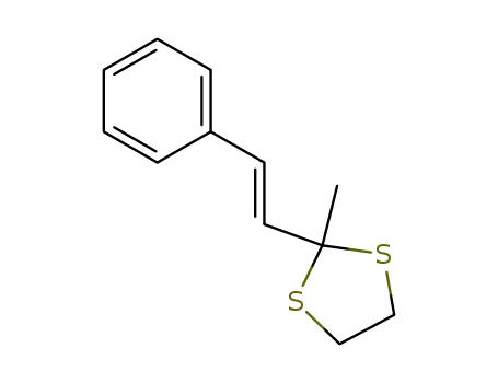 Molecular Structure of 107389-59-3 (E-2-Methyl-2-(2-phenylethenyl)-1,3-dithiolane)