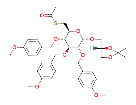 3-O-<6-deoxy-2,3,4-tri-O-(4-methoxybenzyl)-6-(thioacetyl)-α-D-glucopyranosyl>-1,2-O-isopropylidene-sn-glycerol