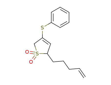 Molecular Structure of 124243-68-1 (Thiophene, 2,5-dihydro-2-(4-pentenyl)-4-(phenylthio)-, 1,1-dioxide)