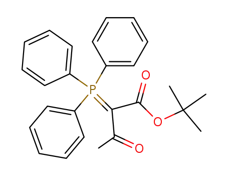 Molecular Structure of 145237-10-1 (Butanoic acid, 3-oxo-2-(triphenylphosphoranylidene)-, 1,1-dimethylethyl
ester)