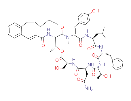 (E)-N-[(18Z)-6-(2-amino-2-oxoethyl)-12-benzyl-9-(1-hydroxyethyl)-3-(hydroxymethyl)-18-[(4-hydroxyphenyl)methylidene]-19,22-dimethyl-15-(2-methylpropyl)-2,5,8,11,14,17,20-heptaoxo-1-oxa-4,7,10,13,16,19-hexazacyclodocos-21-yl]-3-[2-[(E)-pent-1-enyl]phenyl]prop-2-enamide