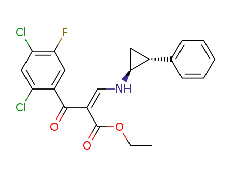 (+/-)-ethyl 2-(2,4-dichloro-5-fluorobenzoyl)-3-<(2'-trans-phenylcyclopropyl)amino>acrylate
