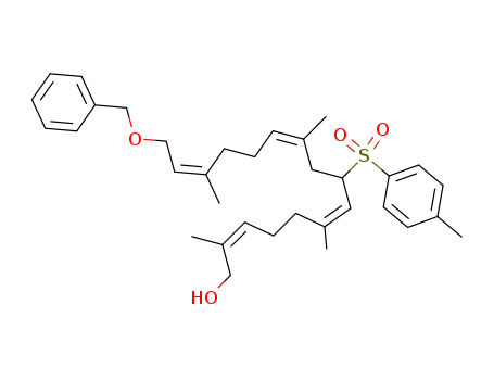 (2Z,6Z,10Z,14Z)-16-(Benzyloxy)-2,6,10,14-tetramethyl-8-(p-tolylsulfonyl)hexadeca-2,6,10,14-tetraen-1-ol