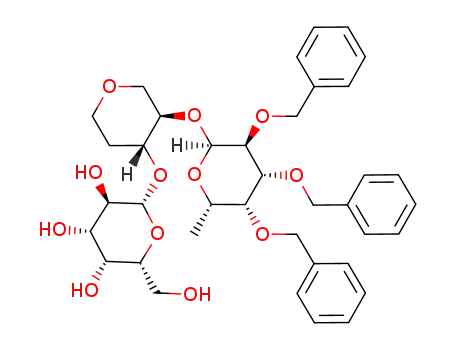 (2R,3R,4S,5R,6R)-2-Hydroxymethyl-6-[(3R,4R)-3-((2S,3S,4R,5R,6S)-3,4,5-tris-benzyloxy-6-methyl-tetrahydro-pyran-2-yloxy)-tetrahydro-pyran-4-yloxy]-tetrahydro-pyran-3,4,5-triol