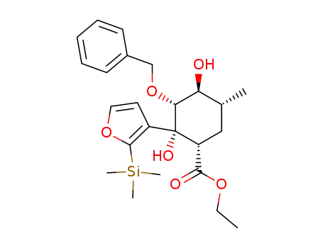 ethyl (1RS,2SR,3SR,4RS,5SR)-3-benzyloxy-2,4-dihydroxy-5-methyl-2-(2-trimethylsilyl-3-furyl)cyclohexane-1-carboxylate