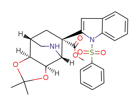 Isopropylidene Derivative of Methyl 7,8-exo,exo-Dihydroxy-6-exo-<1-(phenylsulfonyl)indol-2-yl>-2-azabicyclo<2.2.2>octane-6-endo-carboxylate