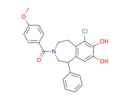 1H-3-Benzazepine-7,8-diol,
6-chloro-2,3,4,5-tetrahydro-3-(4-methoxybenzoyl)-1-phenyl-