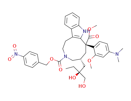(9R,11S)-11-(4-Dimethylamino-2-methoxy-phenyl)-9-((S)-2-hydroxy-2-hydroxymethyl-butyl)-5,8,9,10,11,12-hexahydro-6H-7,12-diaza-cyclonona[a]indene-7,11-dicarboxylic acid 11-methyl ester 7-(4-nitro-benzyl) ester