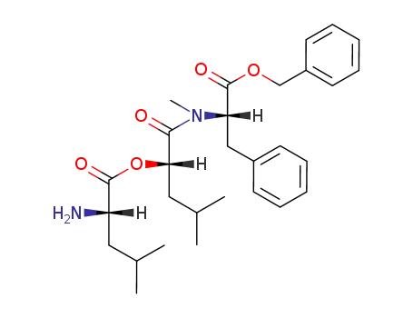 Molecular Structure of 168070-04-0 (H-L-Leu-O-L-Leu-N(Me)-L-Phe phenylmethyl ester)