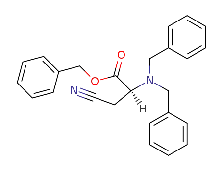 Molecular Structure of 131270-09-2 ((S)-2-N,N-dibenzylamino-3-cyanopropanoic acid benzyl ester)