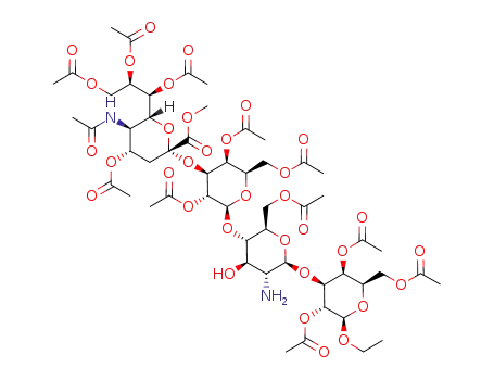 ethyl(methyl 5-acetamido-3,5-dideoxy-4,7,8,9-tetra-O-acetyl-α-D-glycero-D-galacto-2-nonulopyranosylonate)-(2,3)-O-(2,4,6-tri-O-acetyl-β-D-galactopyranosyl-(1,4)-O-(6-O-acetyl-2-amino-2-deoxy-β-D-glucopyranosyl-(1,3)-O-2,4,6-tri-O-acetyl-β-D-galact))