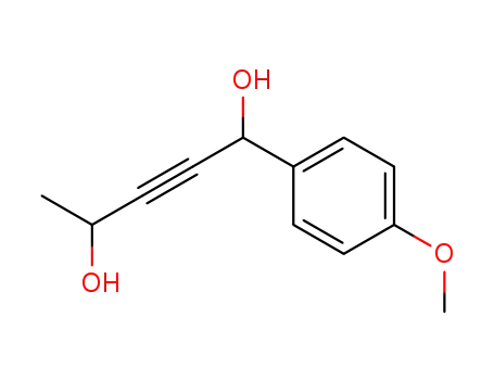 Molecular Structure of 135468-06-3 (1-(p-methoxyphenyl)pent-2-yne-1,4-diol)