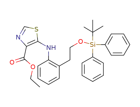 ethyl 5-(2-(2-(tert-butyldiphenylsilyloxo)ethyl)phenylamino)thiazole-4-formate