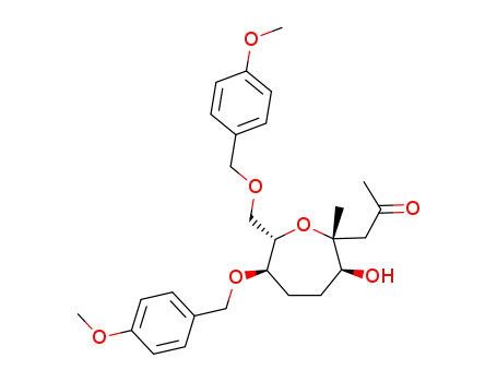 Molecular Structure of 370884-58-5 (1-[(2R,3S,6R,7S)-3-Hydroxy-6-(4-methoxy-benzyloxy)-7-(4-methoxy-benzyloxymethyl)-2-methyl-oxepan-2-yl]-propan-2-one)
