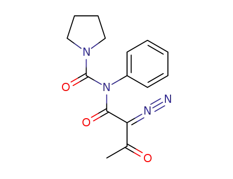Molecular Structure of 130935-28-3 (N-(diazoacetoacetyl)-N-phenyl-1-pyrrolidinecarboxamide)