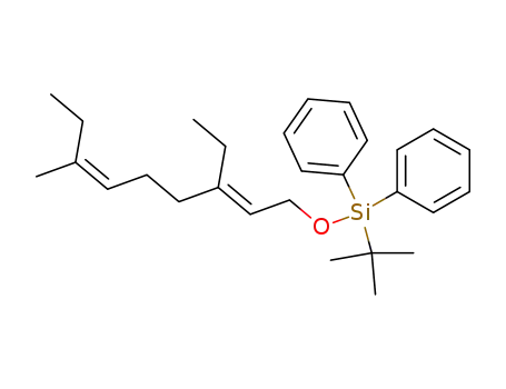 Molecular Structure of 189437-68-1 (Silane,
(1,1-dimethylethyl)[(3-ethyl-7-methyl-2,6-nonadienyl)oxy]diphenyl-, (E,Z)-)
