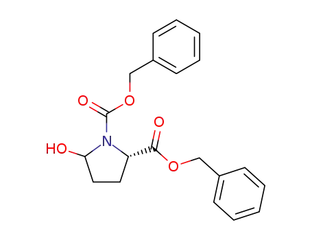 Molecular Structure of 245648-23-1 ((S)-5-Hydroxy-pyrrolidine-1,2-dicarboxylic acid dibenzyl ester)