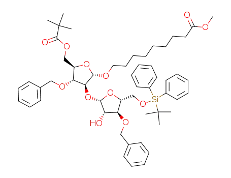 8-(methoxycarbonyl)octyl 2-O-(3-O-benzyl-5-O-tert-butyldiphenylsilyl)-β-D-arabinofuranosyl)-3-O-benzyl-5-O-pivaloyl-α-D-arabinofuranoside