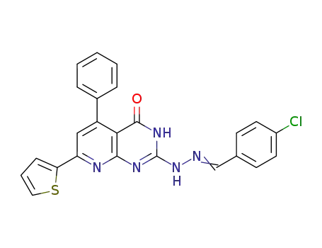 (2-(4-chlorobenzylidene)hydrazinyl)-5-phenyl-7-(thiophen-2-yl)pyrido[2,3-d]pyrimidin-4(3H)-one
