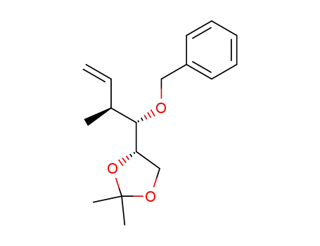 Molecular Structure of 120143-05-7 ((3S,4S,5S)-4-(benzyloxy)-5,6-(isopropylidenedioxy)-3-methylhex-1-ene)