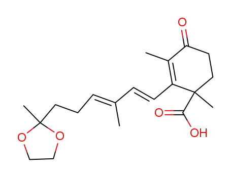 2-Cyclohexene-1-carboxylic acid,
1,3-dimethyl-2-[3-methyl-6-(2-methyl-1,3-dioxolan-2-yl)-1,3-hexadienyl]-
4-oxo-, (E,E)-