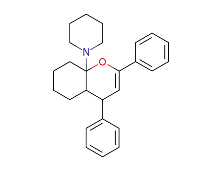 Molecular Structure of 78019-12-2 (4a,5,6,7,8,8a-Hexahydro-2,4-diphenyl-8a-piperidino-4H-chromene)