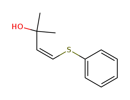 Molecular Structure of 62927-21-3 (3-Buten-2-ol, 2-methyl-4-(phenylthio)-, (Z)-)
