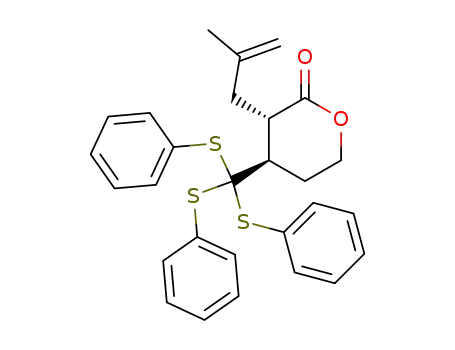 trans-3-(2-methyl-2-propenyl)-4-<tris(phenylthio)methyl>-3,4,5,6-tetrahydropyran-2-one