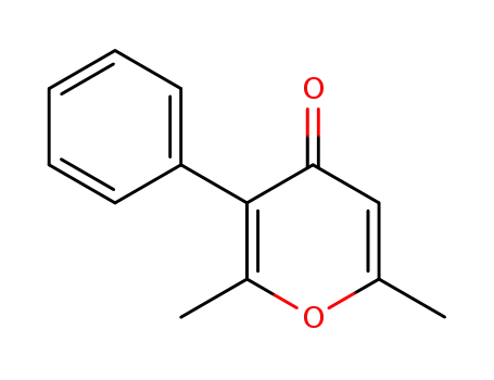 Molecular Structure of 40122-80-3 (4H-Pyran-4-one, 2,6-dimethyl-3-phenyl-)