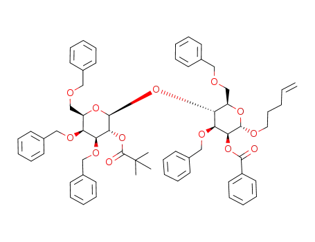 n-4-pentenyl 3,4,6-tri-O-benzyl-2-O-pivaloyl-β-D-galactopyranosyl-(1->4)-2-O-benzoyl-3,6-di-O-benzyl-α-D-mannopyranoside