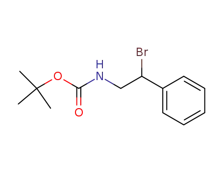 Molecular Structure of 358365-87-4 (Carbamic acid, (2-bromo-2-phenylethyl)-, 1,1-dimethylethyl ester)