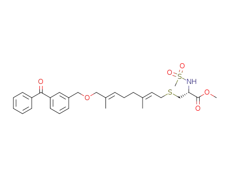 L-Cysteine,
S-[(2E,6E)-8-[(3-benzoylphenyl)methoxy]-3,7-dimethyl-2,6-octadienyl]-N
-(methylsulfonyl)-, methyl ester