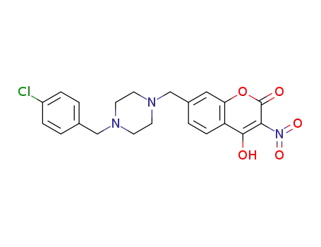 2H-1-Benzopyran-2-one,
7-[[4-[(4-chlorophenyl)methyl]-1-piperazinyl]methyl]-4-hydroxy-3-nitro-