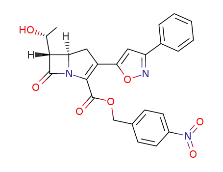 Molecular Structure of 204385-18-2 (p-nitrobenzyl (5R,6S)-2-[3-(phenyl)isoxazol-5-yl]-6-[(1R)-1-hydroxyethyl]carbapen-2-em-3-carboxylate)