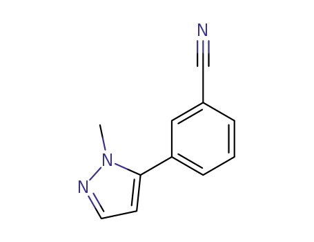 Molecular Structure of 179055-95-9 (3-(1-methyl-1h-pyrazol-5-yl)benzonitrile)