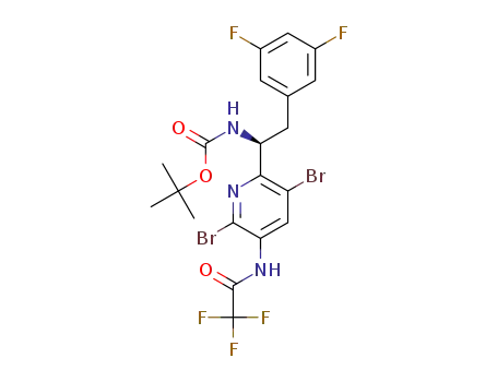 (S)-tert-butyl (1-(3,6-dibromo-5-(2,2,2-trifluoroacetamido)pyridin-2-yl)-2-(3,5-difluorophenyl)ethyl)carbamate