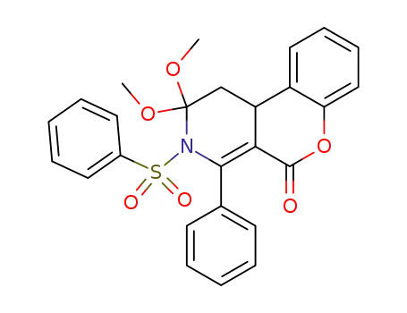 2-oxo-2H-1-benzopyran<3,4-c>-6,6-dimethoxy-2-phenyl-1-(phenylsulfonyl)-1,4,5,6-tetrahydropyridine