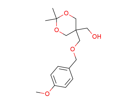Molecular Structure of 239089-26-0 ((5-(((4-methoxybenzyl)oxy)methyl)-2,2-dimethyl-1,3-dioxan-5-yl)methanol)