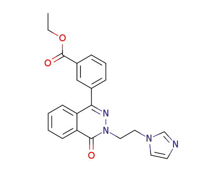 Molecular Structure of 137381-65-8 (3-[3-(2-Imidazol-1-yl-ethyl)-4-oxo-3,4-dihydro-phthalazin-1-yl]-benzoic acid ethyl ester)