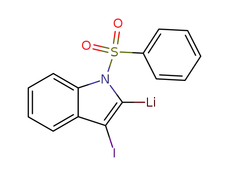 1-(phenylsulfonyl)-2-lithio-3-iodoindole