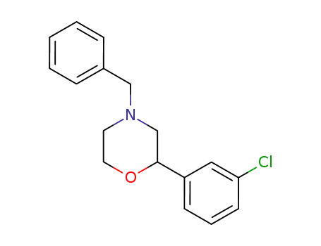 Molecular Structure of 62459-71-6 (Morpholine, 2-(3-chlorophenyl)-4-(phenylmethyl)-)