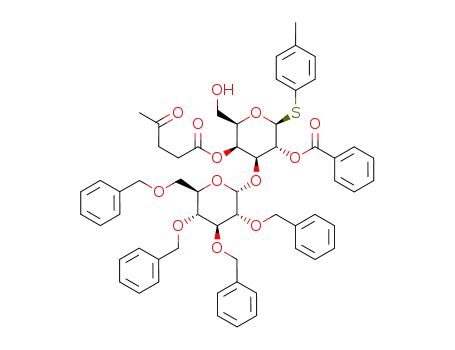 p-methylphenyl 2-O-benzoyl-3-O-(2,3,4,6-tetra-O-benzyl-α-D-glucopyranosyl)-4-O-levulinyl-1-thio-β-D-galactopyranoside