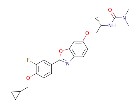 3-((2S)-1-((2-(4-(cyclopropylmethoxy)-3-fluorophenyl)-1,3-benzoxazol-6-yl)oxy)propan-2-yl)-1,1-dimethylurea