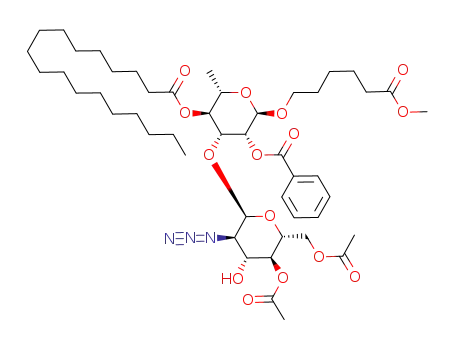 5-(methoxycarbonyl)pentyl (4,6-di-O-acetyl-2-azido-2-deoxy-α-D-glucopyranosyl)-(1->3)-2-O-benzoyl-4-O-stearoyl-α-L-rhamnopyranoside