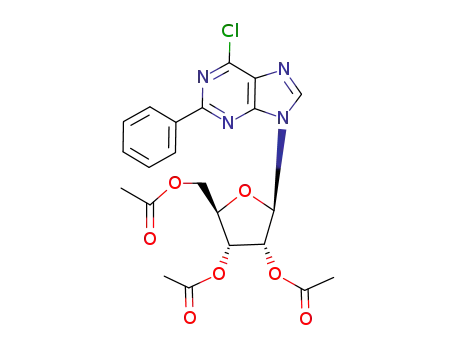 Molecular Structure of 71122-76-4 (6-Chloro-2-phenyl-9β-(2',3',5'-tri-O-acetyl)-D-ribofuranosyl-purine)