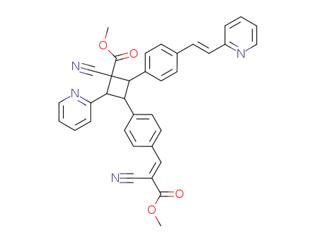 methyl 1-cyano-3-<4-(2-cyano-2-methoxycarbonylethenyl)phenyl>-2-(2-pyridyl)-4-<4-<2-(2-pyridyl)ethenyl>phenyl>cyclobutanecarboxylate