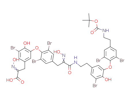 3-[3-Bromo-5-(2,6-dibromo-4-{2-(2-{3-bromo-5-[2,6-dibromo-4-(2-tert-butoxycarbonylamino-ethyl)-phenoxy]-4-hydroxy-phenyl}-ethylcarbamoyl)-2-[(E)-hydroxyimino]-ethyl}-phenoxy)-4-hydroxy-phenyl]-2-[(Z)-hydroxyimino]-propionic acid