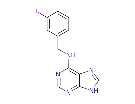 Molecular Structure of 72158-53-3 (9H-Purin-6-amine, N-[(3-iodophenyl)methyl]-)