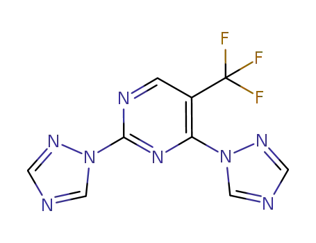 Molecular Structure of 1622314-97-9 (2,4-bis[1,2,4]triazol-1-yl-5-trifluoromethylpyrimidine)